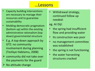 Watershed management experiences in Amhara Region, Ethiopia