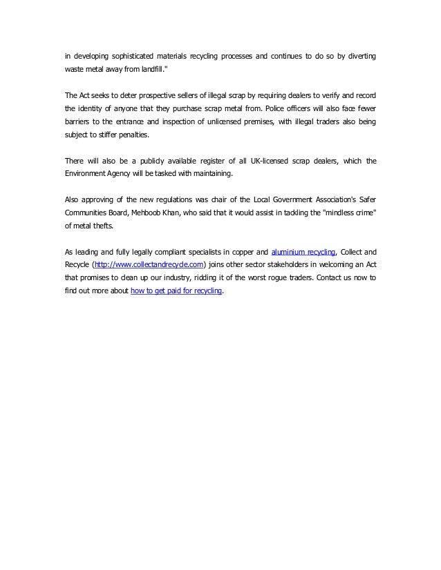 'Watershed' scrap metal laws come into force