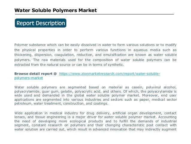 Water Soluble Polymers Market 2015 2021 - 