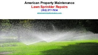 American Property Maintenance
Lawn Sprinkler Repairs
(352) 277-7834
americanirrigationpasco.com
 