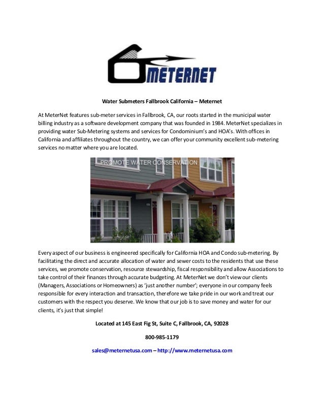 Water Submeters Fallbrook California