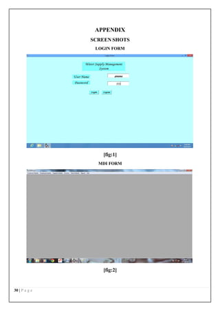 30 | P a g e
APPENDIX
SCREEN SHOTS
LOGIN FORM
[fig:1]
MDI FORM
[fig:2]
 
