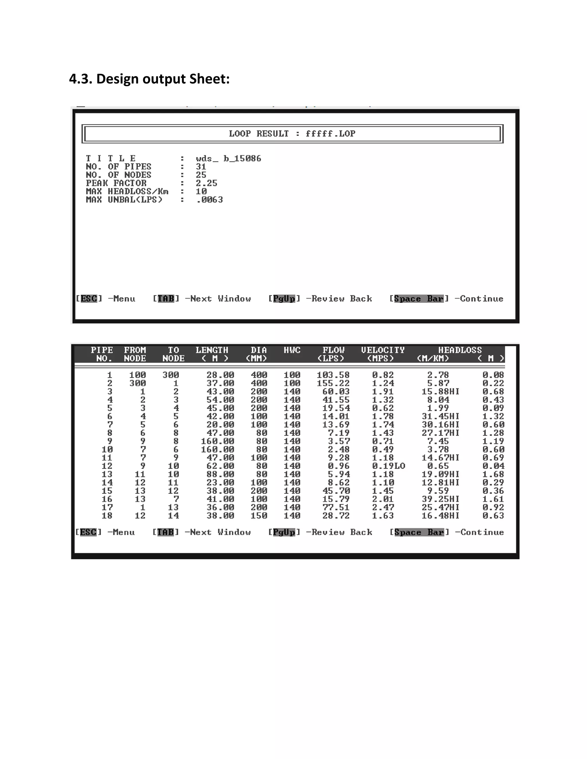 Water distribution system design report PDF