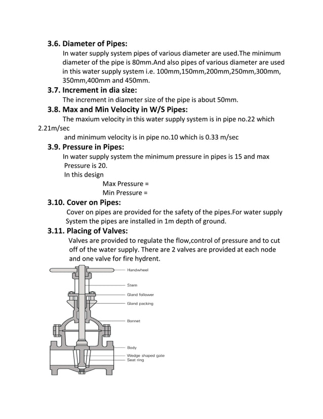 Water distribution system design report PDF