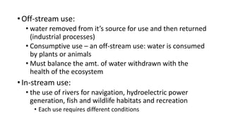 Water supply, use, pollution and treatments | PPTX