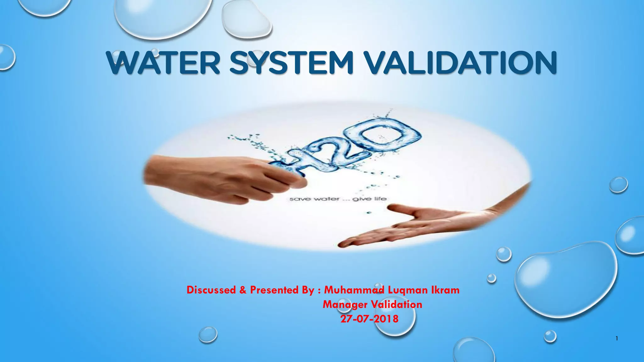 Water system validation. PPT