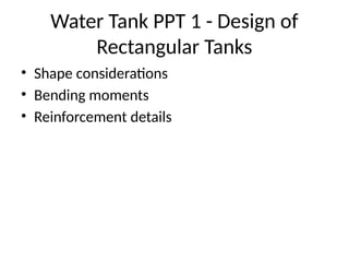 Comprehensive Guide to Water Tank Design, Materials, and Maintenance in ...
