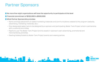 The Water Tank Project - Become a Sponsor Now | PDF