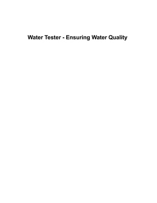 Water Tester - Ensuring Water Quality
 