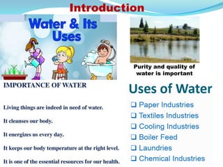 Introduction
Purity and quality of
water is important
3
 