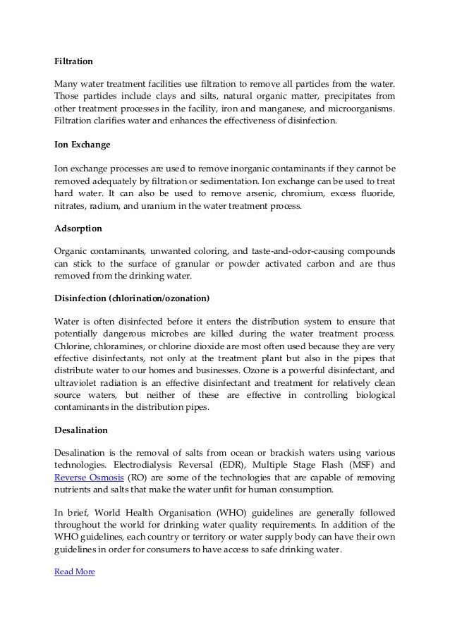 Water treatment process