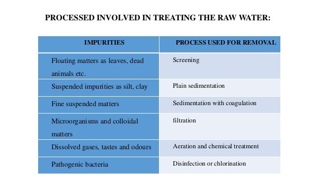 raw water treatment process pdf