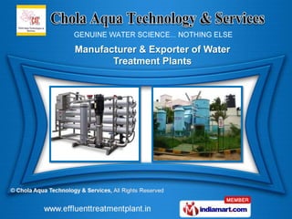 Manufacturer & Exporter of Water
       Treatment Plants
 