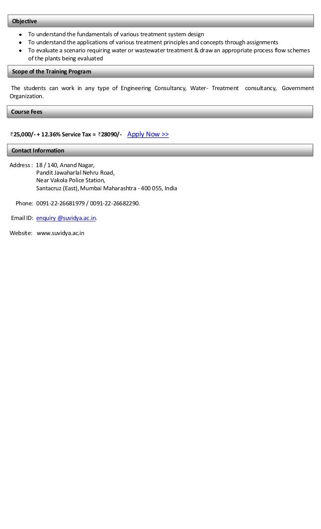 Diploma Course in Water & Waste Water Engineering in Mumbai