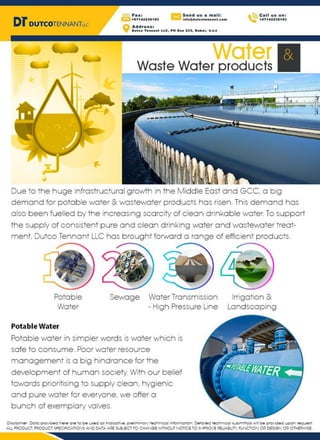 Water and waste water products