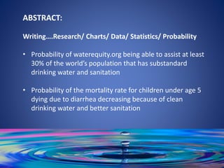 Substandard Rates Water, water everywhere...thinking and writing about probability | PPTX