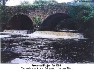 Proposed Project for 2009 To create a rock ramp fish pass on the river Nire 