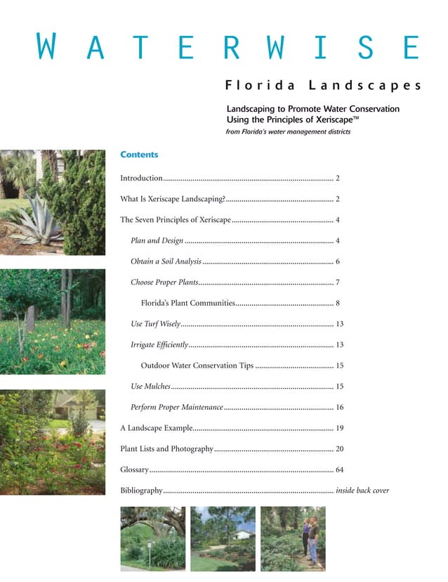 Waterwise Florida Landscapes Landscaping to Promote Water Conservation