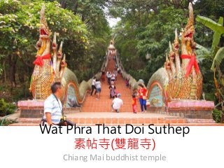 Wat Phra That Doi Suthep
素帖寺(雙龍寺)
Chiang Mai buddhist temple
 