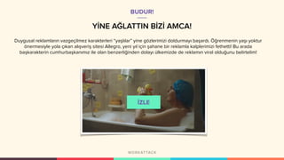 YİNE AĞLATTIN BİZİ AMCA!
Duygusal reklamların vazgeçilmez karakterleri “yaşlılar” yine gözlerimizi doldurmayı başardı. Öğrenmenin yaşı yoktur
önermesiyle yola çıkan alışveriş sitesi Allegro, yeni yıl için şahane bir reklamla kalplerimizi fethetti! Bu arada
başkarakterin cumhurbaşkanımız ile olan benzerliğinden dolayı ülkemizde de reklamın viral olduğunu belirtelim!
BUDUR!
 