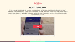 DUYARGA
DOST TEKNOLOJİ
İyi bir amaç için kullanıldığında teknoloji aslında o kadar da karmaşık değil. Google, Google Haritalar’a
“tekerlekli sandalye erişimine uygun” rotalar eklediğini duyurdu. Başlangıç olarak New York, Londra, Tokyo,
Mexico City, Boston ve Sydney’de kullanıma sunulan özellik, umuyoruz ki dünyanın her yerinde kendisini
bekleyenlerle buluşur.
 
