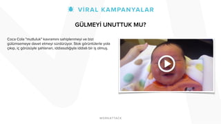 GÜLMEYİ UNUTTUK MU?
Coca Cola "mutluluk" kavramını sahiplenmeyi ve bizi
gülümsemeye davet etmeyi sürdürüyor. Stok görüntülerle yola
çıkıp, iç görüsüyle şahlanan, iddiasızlığıyla iddialı bir iş olmuş.
 