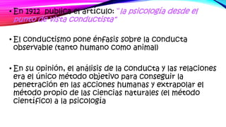 Watson teoria conductista | PPTX