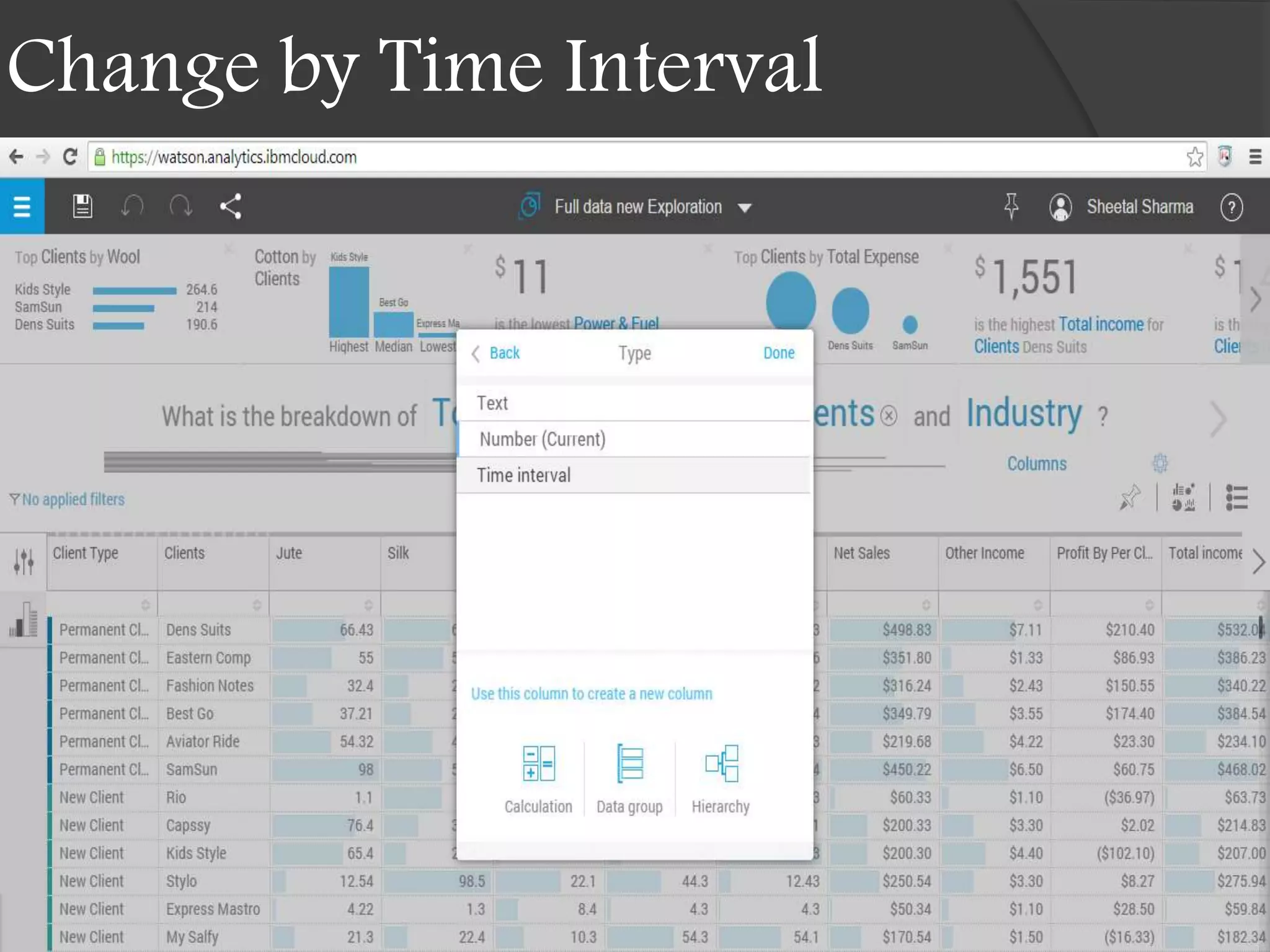 Change by Time Interval
 