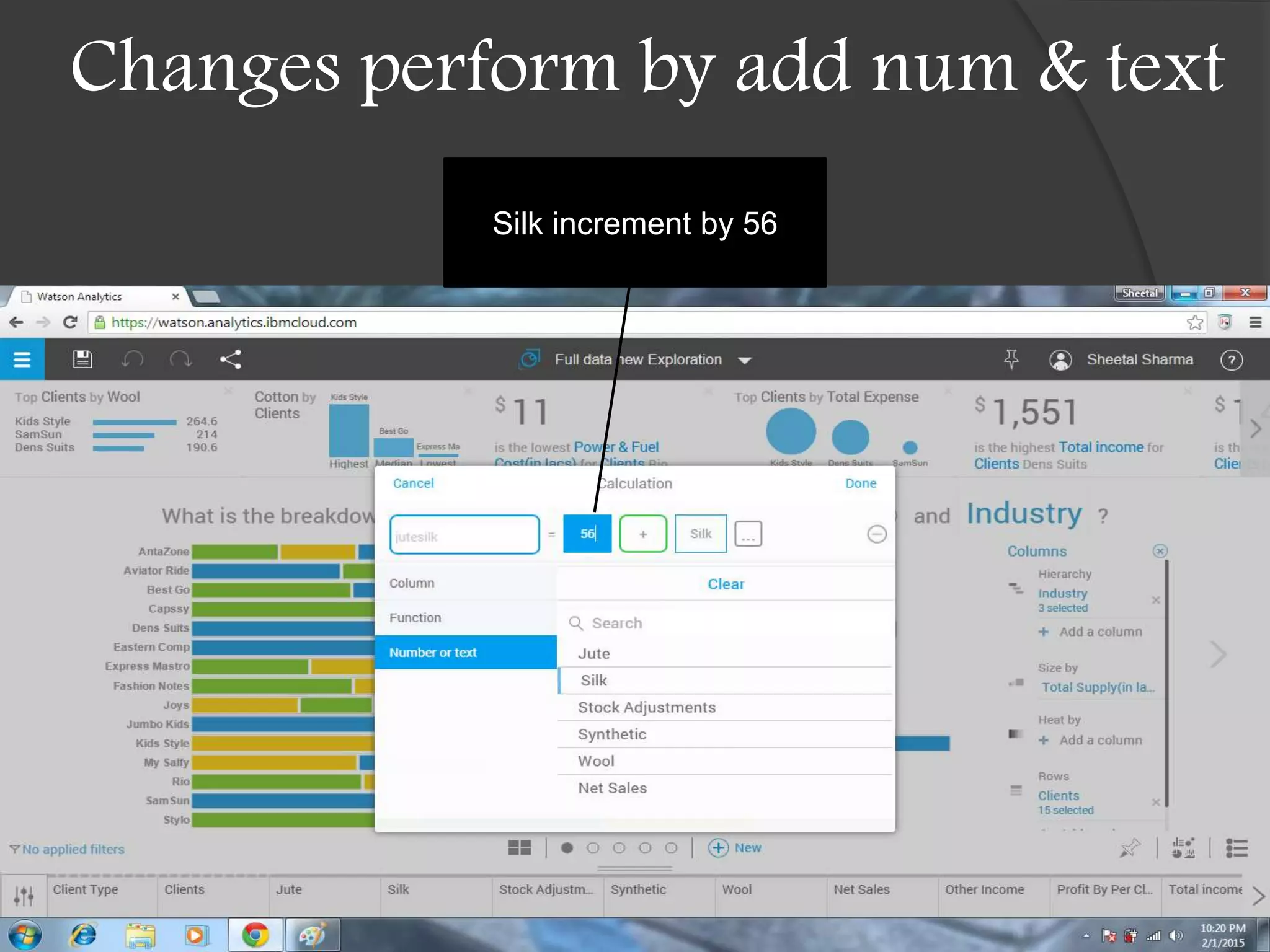 Changes perform by add num & text
Silk increment by 56
 