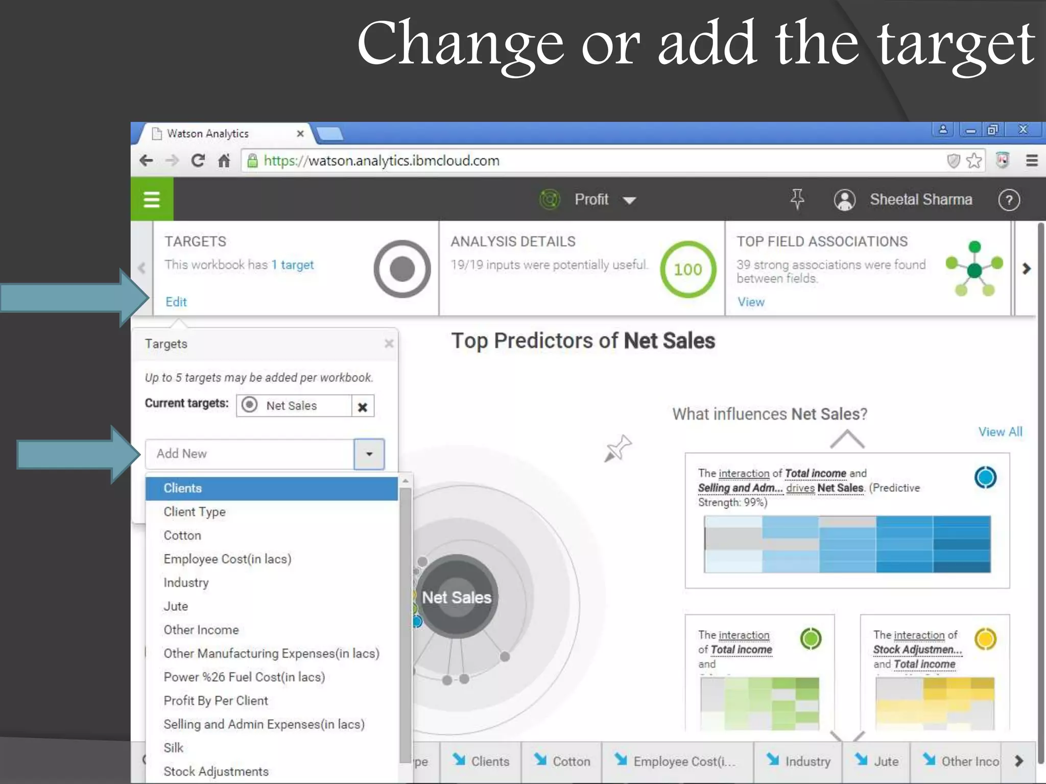 Change or add the target
 