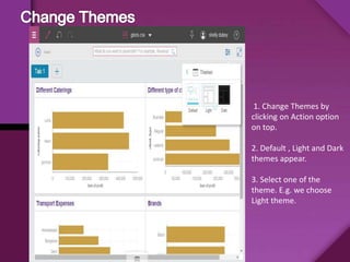 1. Change Themes by
clicking on Action option
on top.
2. Default , Light and Dark
themes appear.
3. Select one of the
theme. E.g. we choose
Light theme.
 