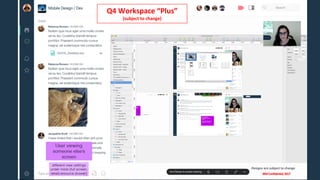 Designs are	subject	to	change
IBM	Confidential,	2017
Q4	Workspace	“Plus”	
(subject	to	change)
 