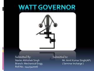 Watt Governors
