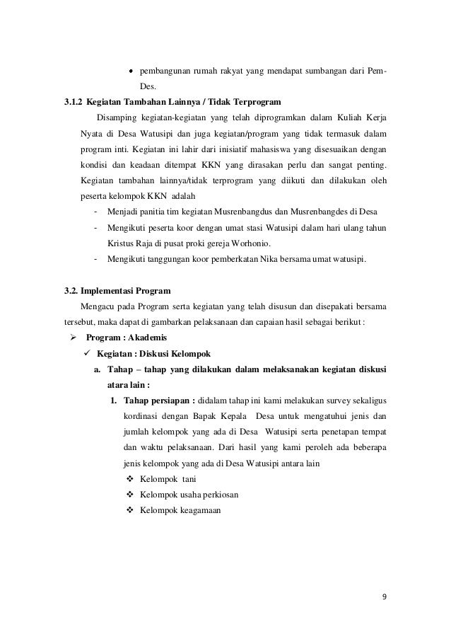 Watusipi kkn laporan