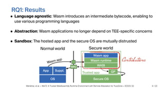 WaTZ: A Trusted WebAssembly Runtime Environment with Remote Attestation ...