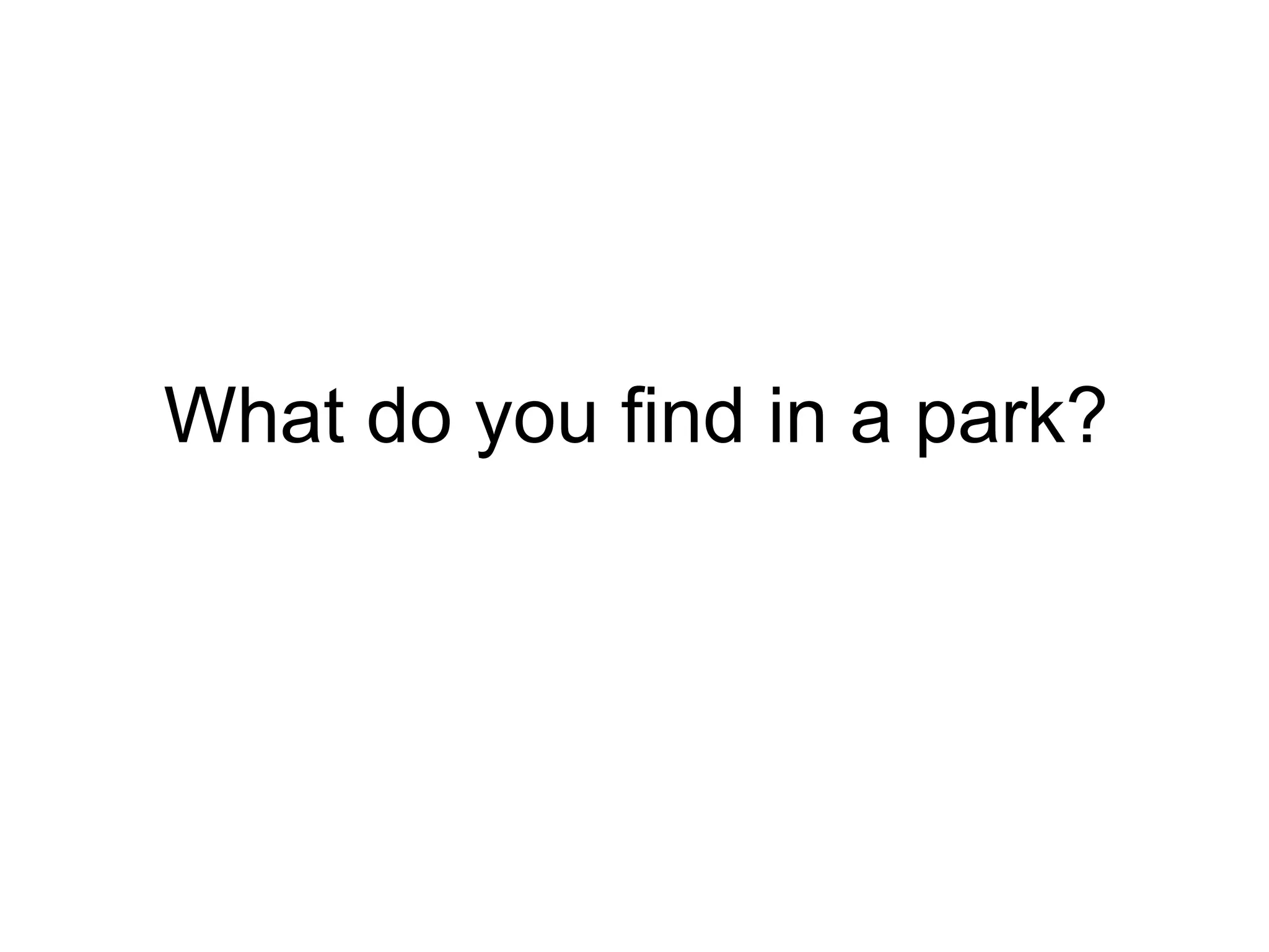 What do you find in a park?