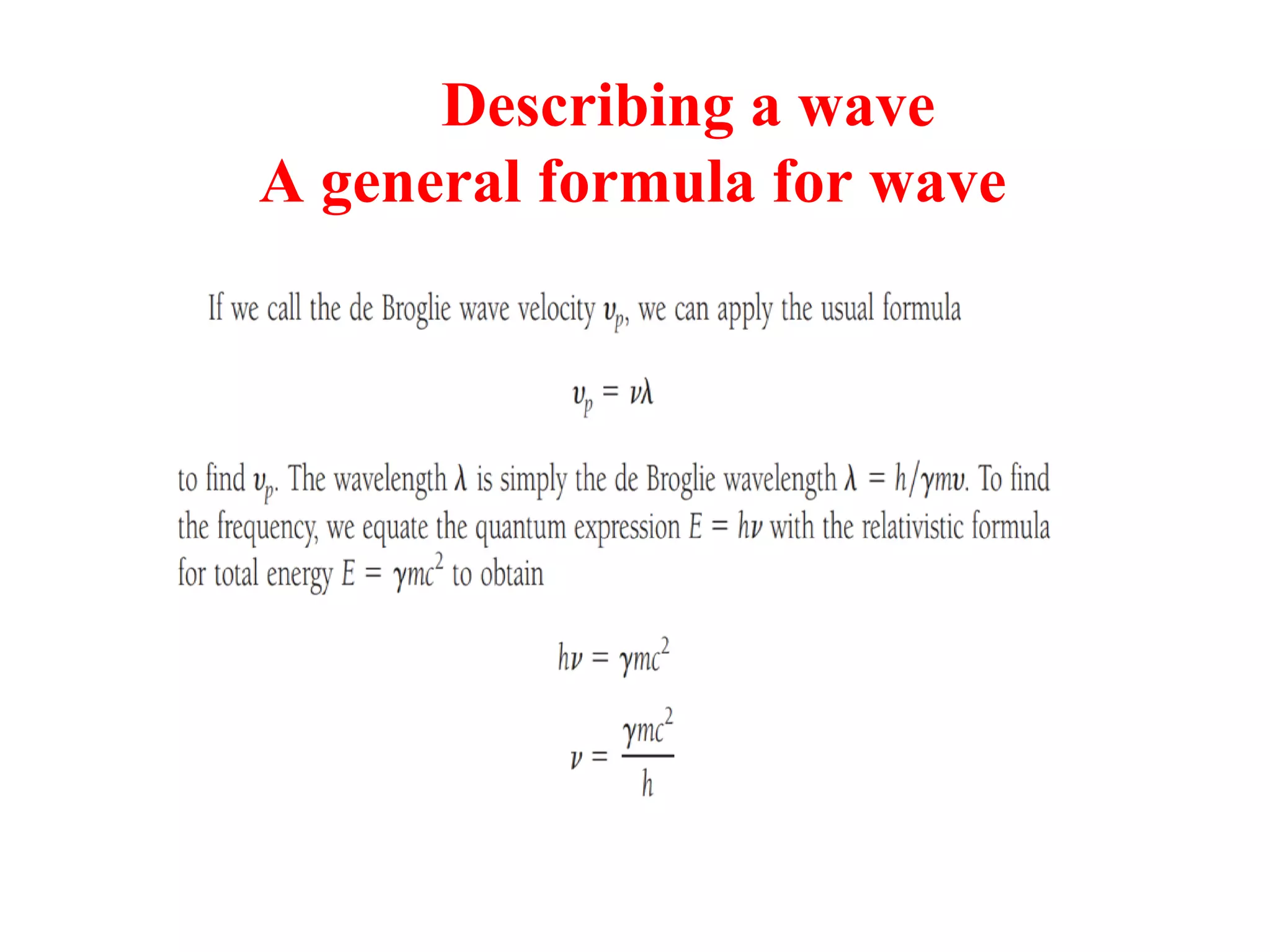 Describing a wave
A general formula for wave
 