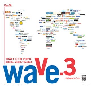 Mar.08




wave.3
    Power to the PeoPle
    SoCIAl MeDIA trACKer




2413 - Wave 3 complete document AW 3.indd 1   14/4/08 16:25:47
 