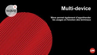 Multi-device
Wave permet également d’appréhender
 les usages en fonction des terminaux
 