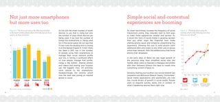 16 17
1
2
3
4
5
6
7
Wave 6 7
Desktop Laptop TabletSmartphone
5.2
5.6
3.7
3.5
4.3
5.2
6.1
5.3
Not just more smartphones
but more uses too
Figure 3: “You have carried out the following activities
in the last 6 months: please select which devices you have
used to do these activities.”
Base: Global - all who own each device
Its not just the sheer number of smart
devices in use that is rising but also
the number of ways those devices are
being used. If we look the number of
things the smartphone is being used
for in the social space we can see that
it now rivals the desktop and is closing
in on the laptop (Figure 3). In fact there
has been a 34% rise in the number
of people using their smartphone to
manage their social network profile
and this is having a profound effect
on how people manage that profile.
Using a like button, sharing photos
and videos and sharing your location
see the biggest rises. All activities
more natural to the smartphone.
Disappointingly the activity which
rose the least was joining an interest
group or cause.
Simple social and contextual
experiences are booming
As smart technology increase the frequency of social
interactions online, they naturally start to find ways
to make these experiences simpler and quicker. As
a result this form of social media is growing quicker
than any other. Apps like Snapchat have made
sharing photos quick and simple by streamlining the
experience. Allowing the user to send photos (with
additional edits and notes) to any other user or group
within their network. With the added bonus that those
photos then disappear.
In the early days of Wave we saw huge growth of
the personal blog. Now simplified social sites like
Twitter allow users to maintain a dialogue and profile
with their followers without the need to create time
consuming content (Figure 4).
Similarly, sharing your location via a social network has
jumped to over 80% since Wave 6. Clearly, “frictionless”
social media applications and spontaneity are now
two crucial drivers of growth in social media. People
want to respond quickly, easily and in context of
what’s happening around them right now.
Figure 4: “Thinking about using the
internet, which of the following activities
have you ever done?”
Base: Global
Wave 1
2006
Wave 2
2007
Wave 3
2008
Wave 4
2009
Wave 5
2010
Wave 6
2011
Wave 7
2013
Upload my photos
to a photo
sharing site
Use a
microblogging
service
Shared my location
via a location based
social network
0.0
0.1
0.2
0.3
0.4
0.5
0.6
0.7
0.8
0.9
1.0100%
90%
80%
70%
60%
50%
40%
30%
20%
10%
0%
 