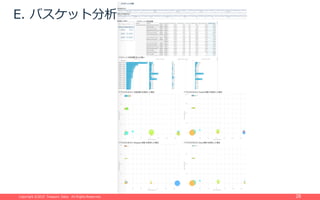 Copyright ©2015 Treasure Data. All Rights Reserved.Copyright ©2015 Treasure Data. All Rights Reserved. 28
E. バスケット分析
 