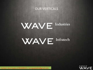 OUR VERTICALS




                                                             A venture of
Contact: Arun Gupta at 9910485...