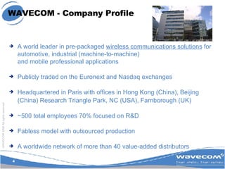 Wavecom App Wavecom - wireless solutions for M2M communication | PPT