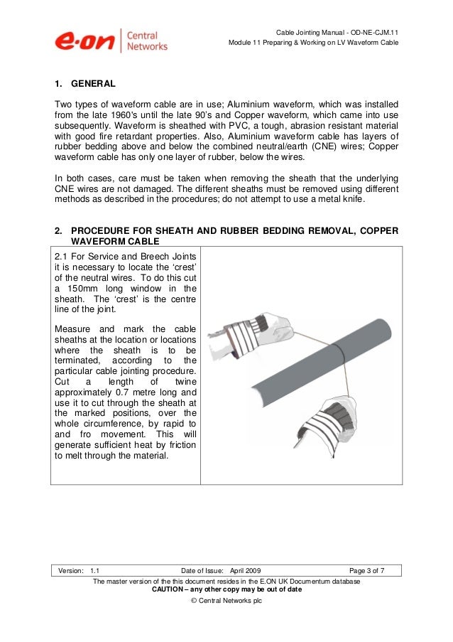 Waveform Cable Jointing Manual Preparing & Working on LV Waveform C…