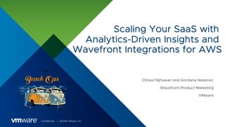Confidential ©2018 VMware, Inc.
Scaling Your SaaS with
Analytics-Driven Insights and
Wavefront Integrations for AWS
Chhavi Nijhawan and Gordana Neskovic
Wavefront Product Marketing
VMware
 