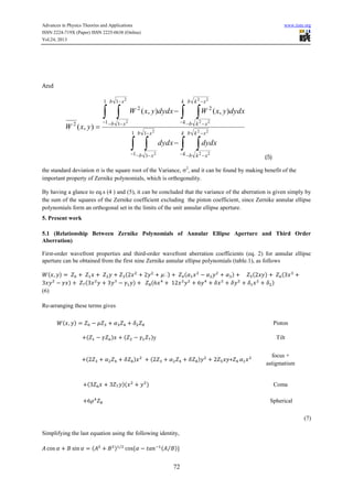 Wavefront analysis for annular ellipse aperture | PDF