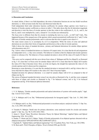 Wavefront analysis for annular ellipse aperture | PDF