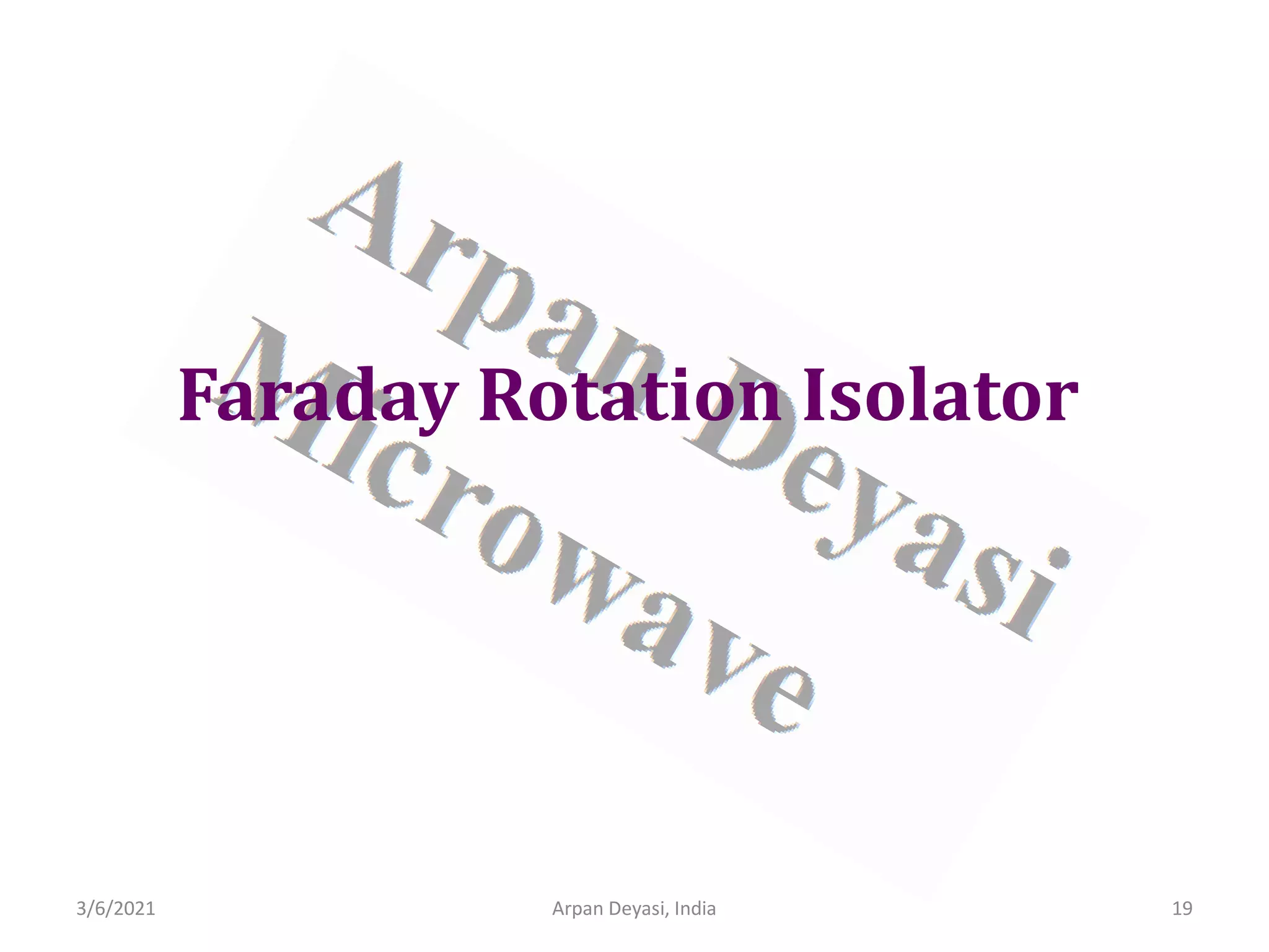 3/6/2021 Arpan Deyasi, India 19
Faraday Rotation Isolator
 