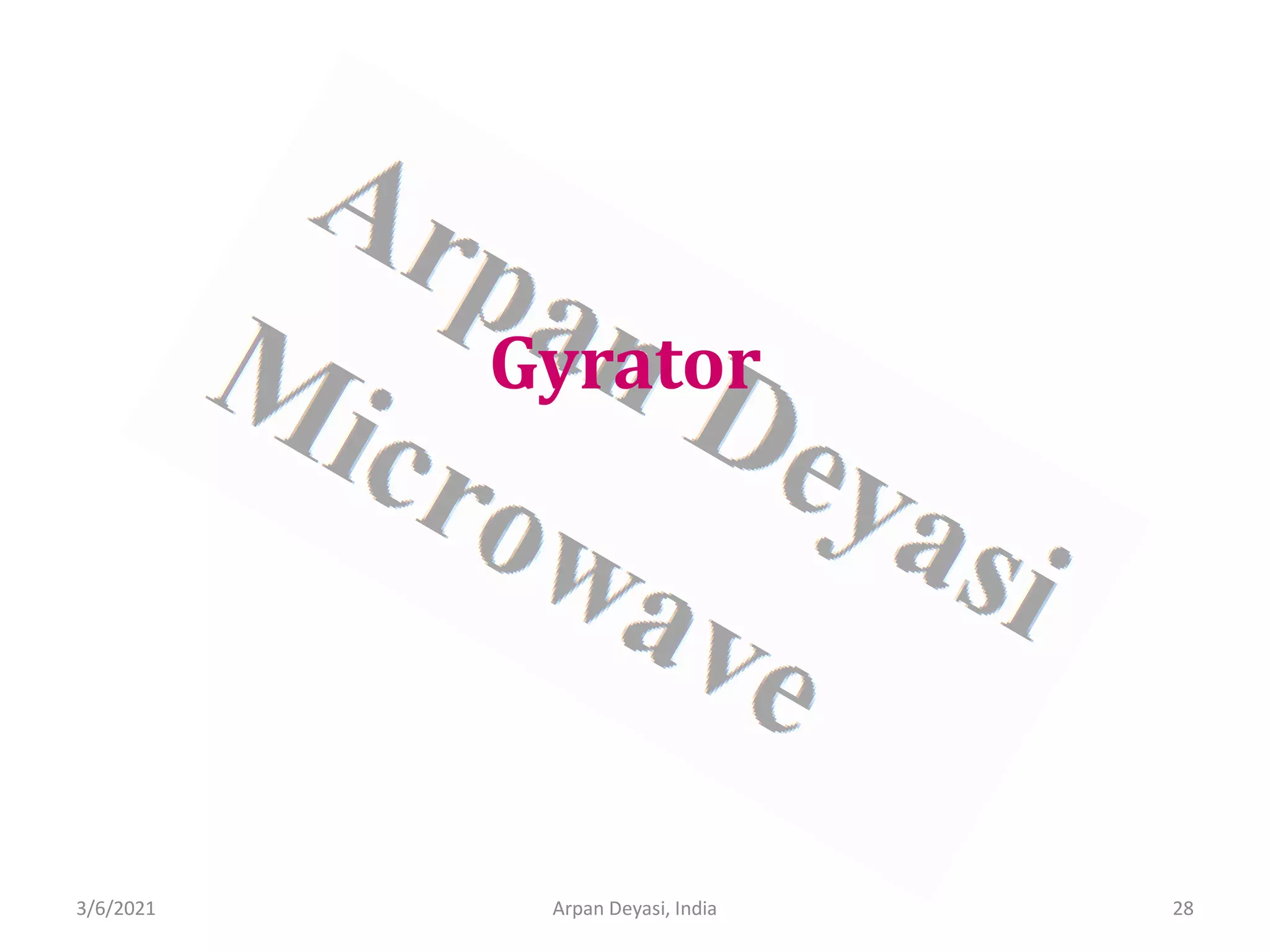 3/6/2021 Arpan Deyasi, India 28
Gyrator
 
