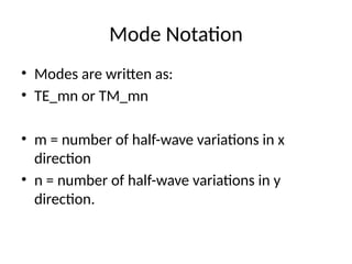 Comprehensive Overview of Waveguide Theory and Electromagnetic Modes in ...